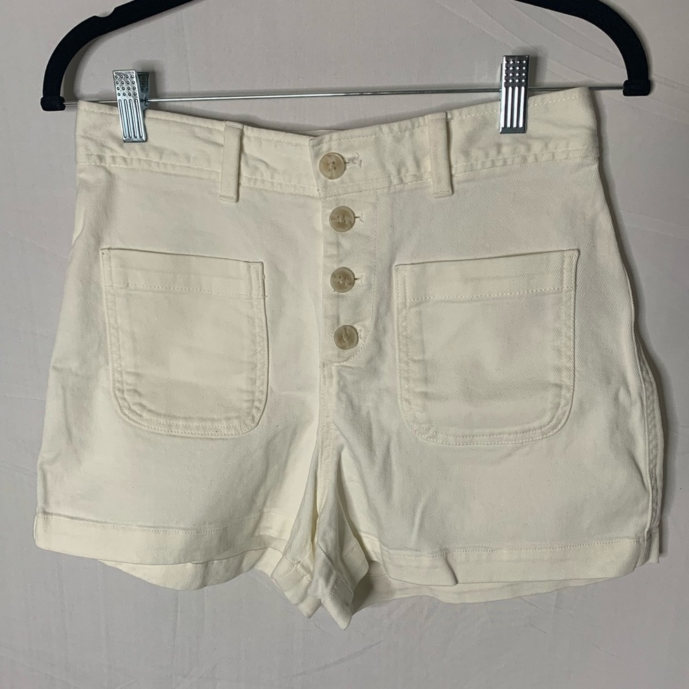 GAP BUTTON-FLY HIGH RISE JEAN SHORTS